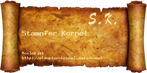 Stampfer Kornél névjegykártya