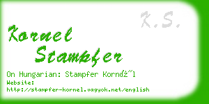 kornel stampfer business card